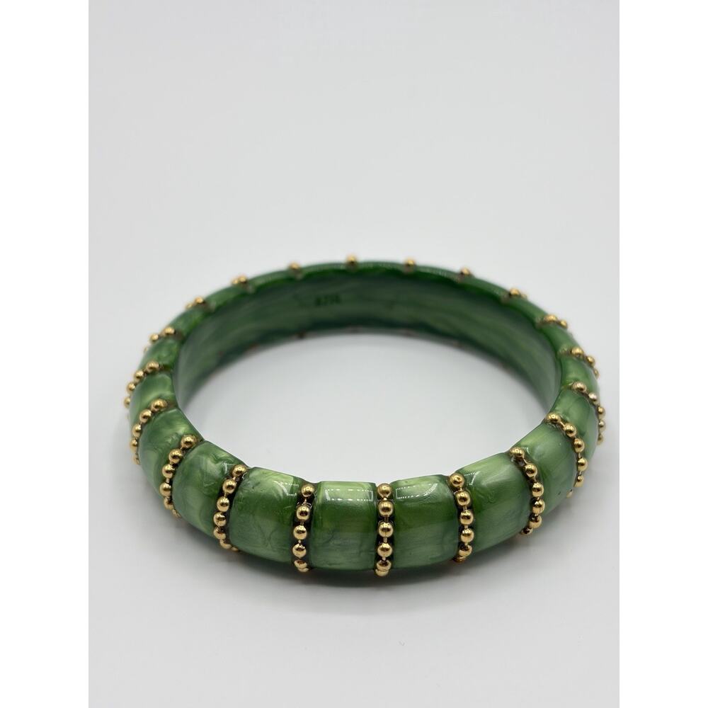 Dolce & Gabbana Green & Gold Bangle Bracelet Size 8